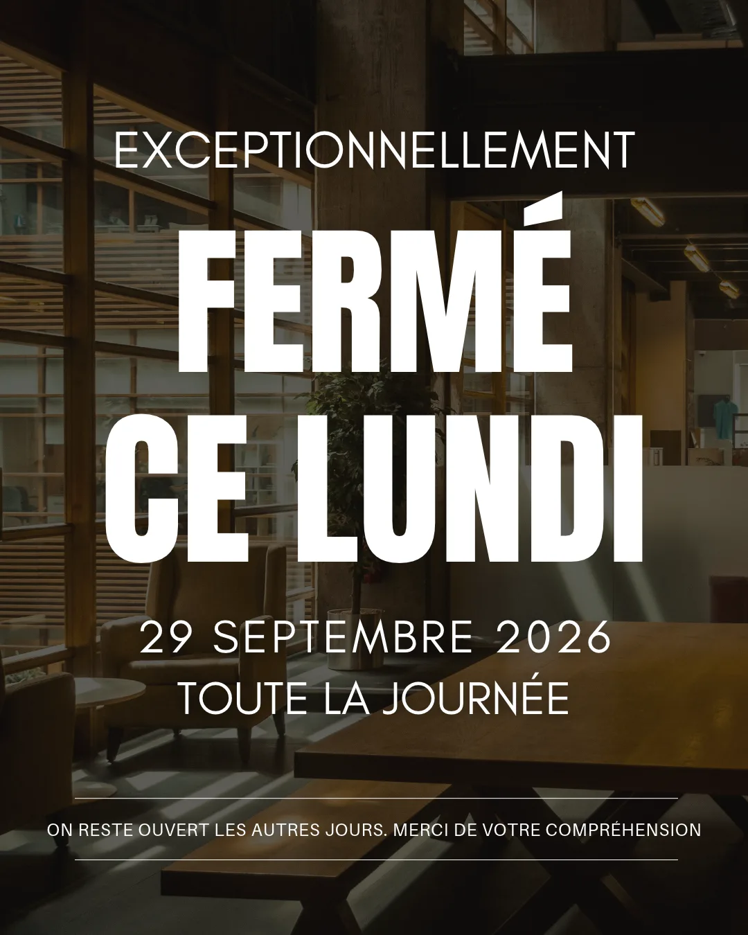 fermeture 29 09 2026