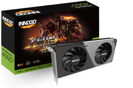 Carte Graphique Nvidia Inno3D GeForce RTX 4060 Ti Twin X2 8Go Noir